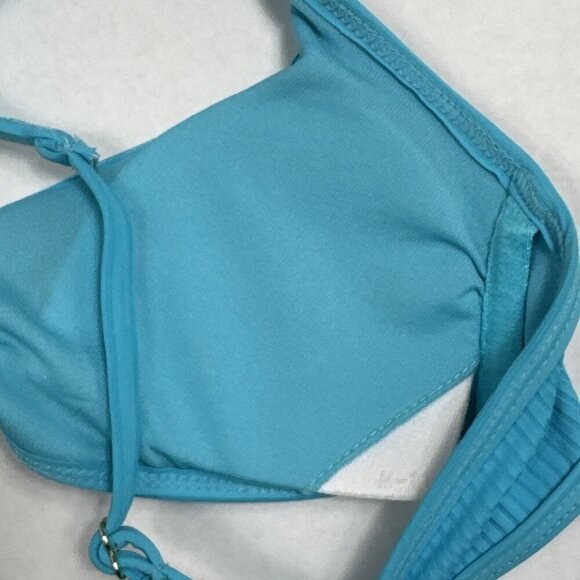 California Waves Juniors XS Bralette Ribbed Knit Swim Top Turquoise NWT - Picture 9 of 15